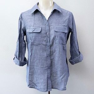 LOFT Petites Gray Ladies Polo - Size XSP